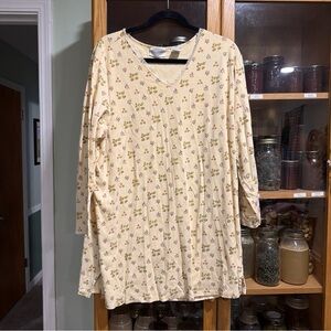 Cabernet Cream Floral Long Sleeve Top